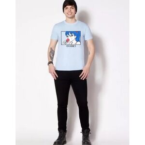 Spencer's Suck It Men's T-Shirt Size Small‎ Anime Light Blue Popsicle Tee EUC